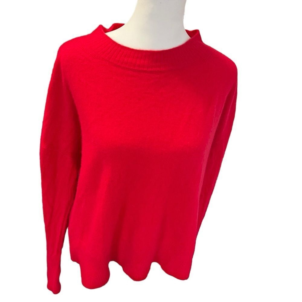 Solid & Striped 100% Cashmere Red Oversized Crewn… - image 4